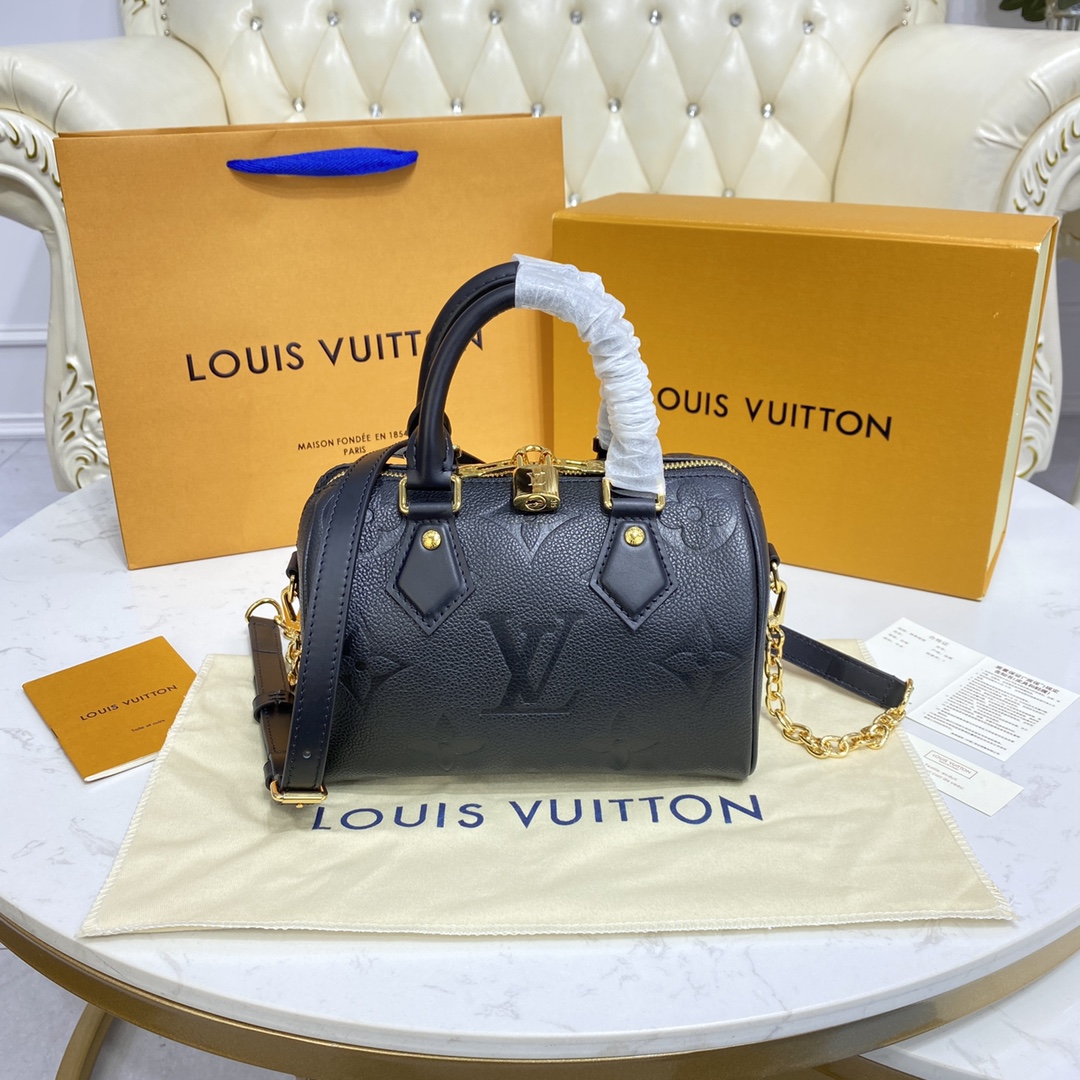 Louis Vuitton SPEEDY BANDOULIERE 20 Monogram Handbag M58953 Black 